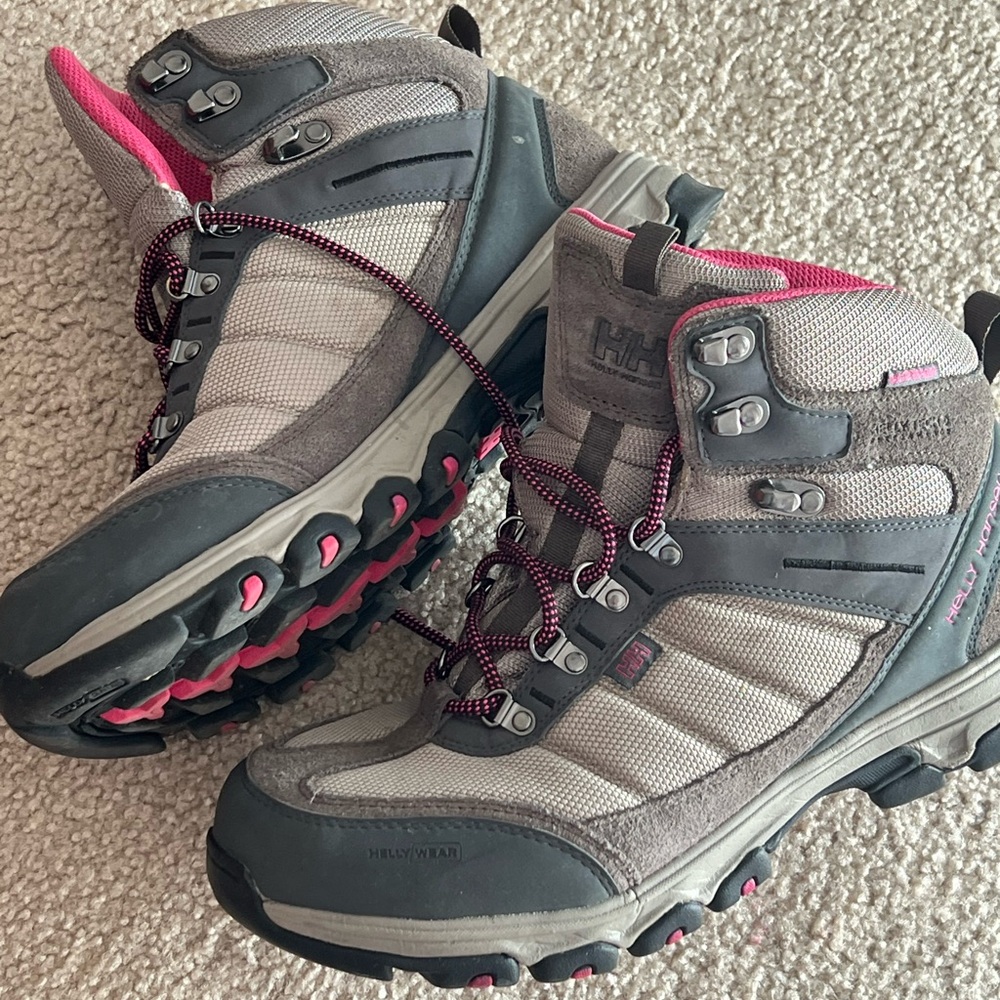 Helly Hansen Gray and Pink Hiking Boots